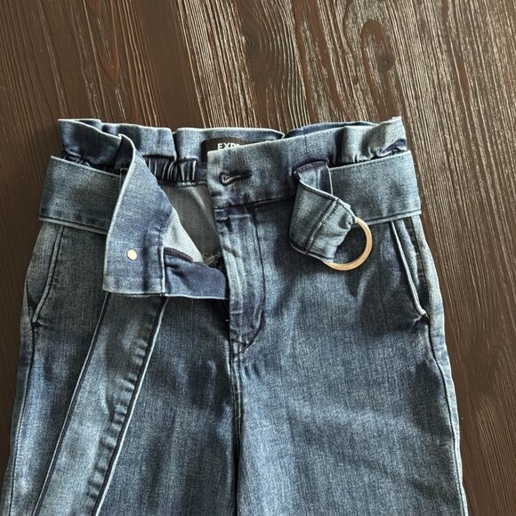 Express Super High Rise Ankle Paperbag Jeans - Size 2 - Picture 9 of 11